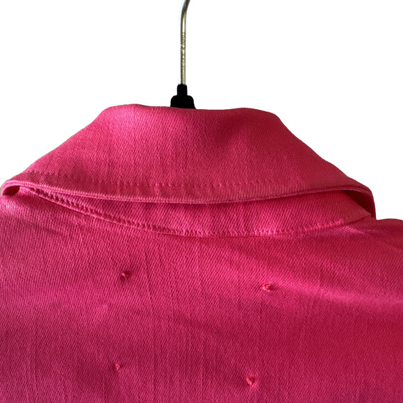 L'AGENCE Janelle Got Pink Coated Jean Jacket Barbie Core Size M - Picture 12 of 15